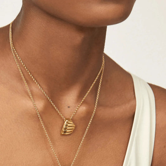 Herringbone Chain Sunray Pendant