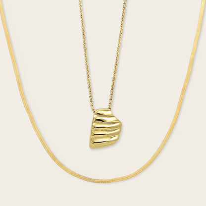Herringbone Chain Sunray Pendant